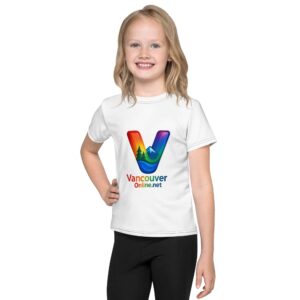 Kids crew neck t-shirt with Vancouver Pride